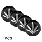 4 PCS Car-Styling Silver Leaves Pattern Metal Wheel Hub Decorative Sticker, Diameter: 5.8cm - Image 5