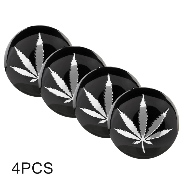 CMS35831_4.webp 4 PCS Car-Styling Silver Leaves Pattern Metal Wheel Hub Decorative Sticker, Diameter: 5.8cm - Image 5