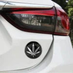 4 PCS Car-Styling Silver Leaves Pattern Metal Wheel Hub Decorative Sticker, Diameter: 5.8cm - Image 6
