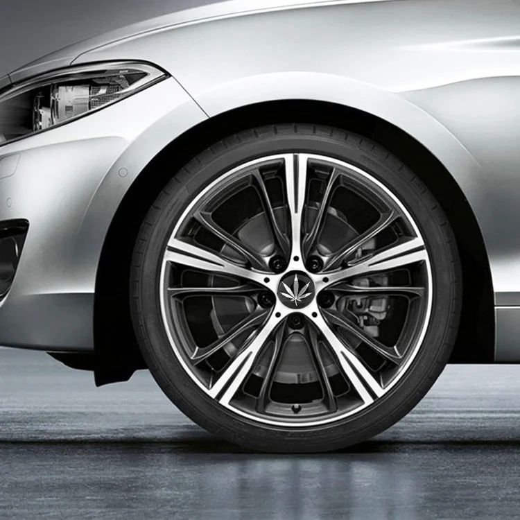 CMS35831_6.webp 4 PCS Car-Styling Silver Leaves Pattern Metal Wheel Hub Decorative Sticker, Diameter: 5.8cm - Image 7