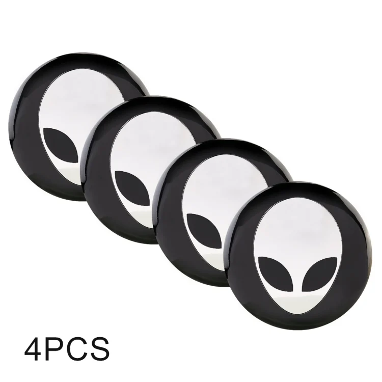 CMS35833_4.webp 4 PCS Car-Styling Alien Pattern Metal Wheel Hub Decorative Sticker, Diameter: 5.8cm - Image 5