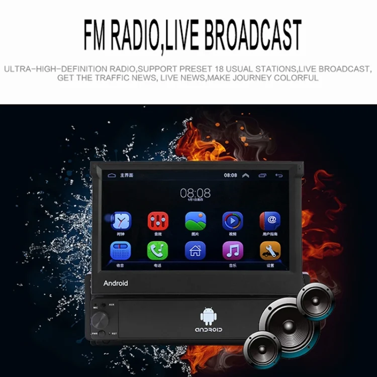 CMS3691_14.webp SU 9701 1GB+32GB 7 inch HD Foldable Universal Car Android Radio Receiver MP5 Player, Support FM & Bluetooth & TF Card & GPS & Phone Link & WiFi - Image 15