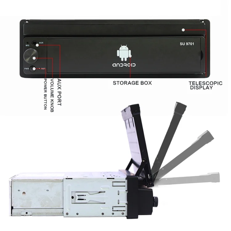 CMS3691_2.webp SU 9701 1GB+32GB 7 inch HD Foldable Universal Car Android Radio Receiver MP5 Player, Support FM & Bluetooth & TF Card & GPS & Phone Link & WiFi - Image 3