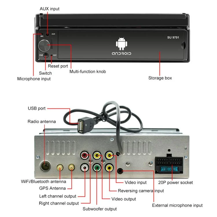 CMS3691_3.webp SU 9701 1GB+32GB 7 inch HD Foldable Universal Car Android Radio Receiver MP5 Player, Support FM & Bluetooth & TF Card & GPS & Phone Link & WiFi - Image 4