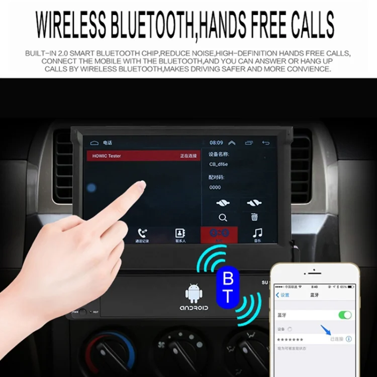 CMS3691_9.webp SU 9701 1GB+32GB 7 inch HD Foldable Universal Car Android Radio Receiver MP5 Player, Support FM & Bluetooth & TF Card & GPS & Phone Link & WiFi - Image 10