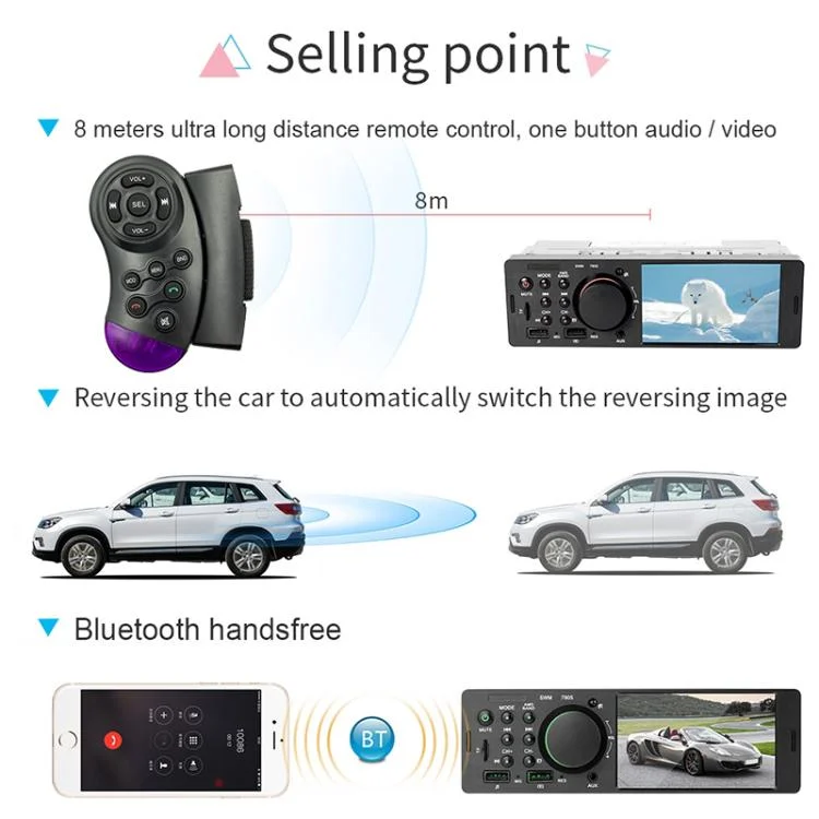 CMS3705_7.webp 7805 4.1 inch Universal Car Radio Receiver MP5 Player, Support FM & Bluetooth & TF Card with Remote Control - Image 8