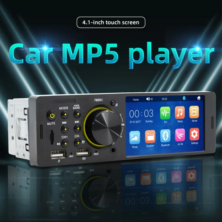 CMS3706_7.webp SWM-7805C 4.1 inch Touch Screen Universal Car Radio Receiver MP5 Player, Support FM & Bluetooth & TF Card with Remote Control - Image 8