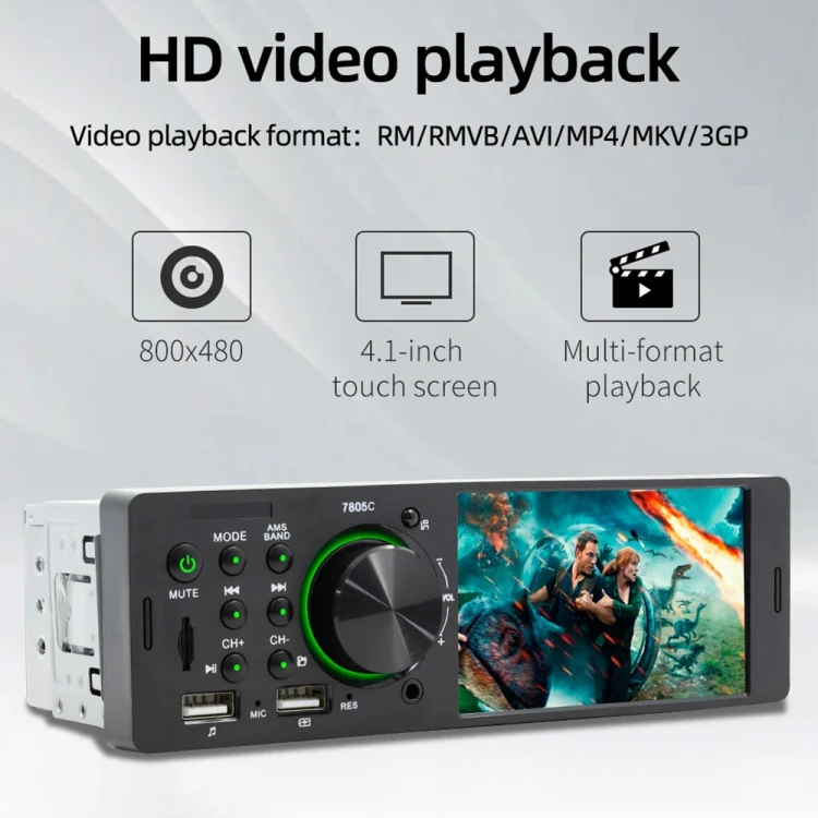 CMS3706_9.webp SWM-7805C 4.1 inch Touch Screen Universal Car Radio Receiver MP5 Player, Support FM & Bluetooth & TF Card with Remote Control - Image 10