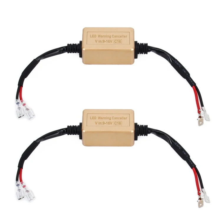CMS4061.webp 2 PCS H1 H3 LED Headlight Canbus Error Free Computer Warning Canceller Resistor Decoders Anti-Flicker Capacitor Harness - Image 1