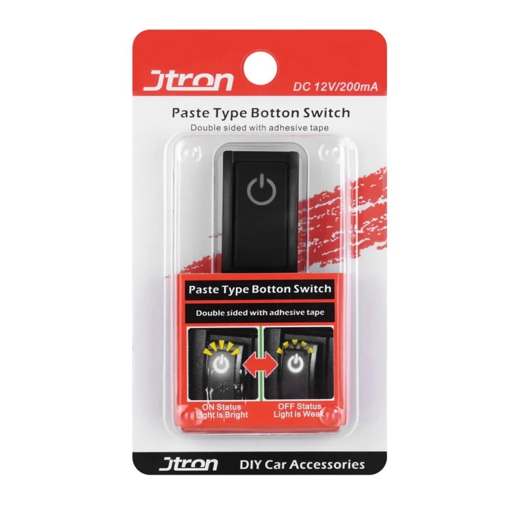 CMS4169_4.webp Jtron Car DIY Switch Paste Type Button Switch Paste Type Button Switch Double Sided with Adhesive Tape OFF/ON DC 12V/200mA - Image 5