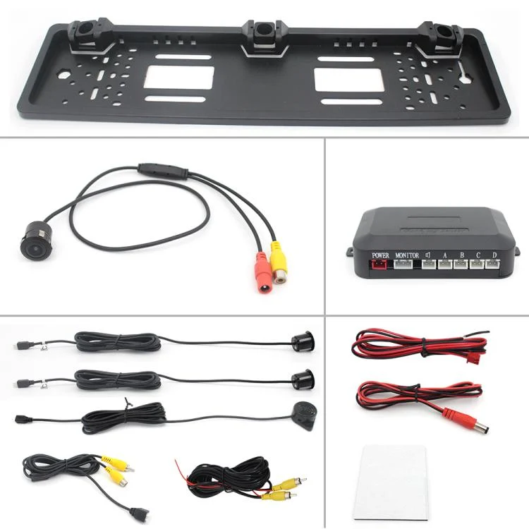 CMS4201_1.webp PZ600-L Europe Car License Plate Frame Rear View Camera Visual Rear View Parking System with 2 Reversing Radar Detector - Image 2