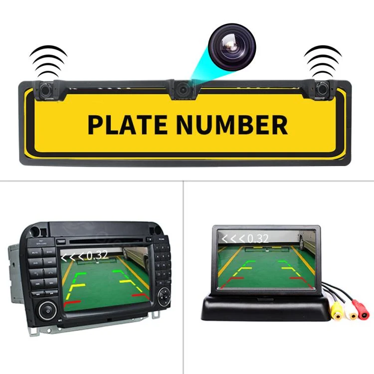 CMS4201_5.webp PZ600-L Europe Car License Plate Frame Rear View Camera Visual Rear View Parking System with 2 Reversing Radar Detector - Image 6