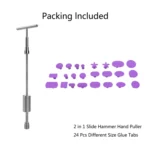 Auto Repair Body Tool Kit PDR Dent Paintless Repair Tools Dent Puller Slide Hammer Reverse Hammer Aluminum Suction Cups for Dent - Image 6