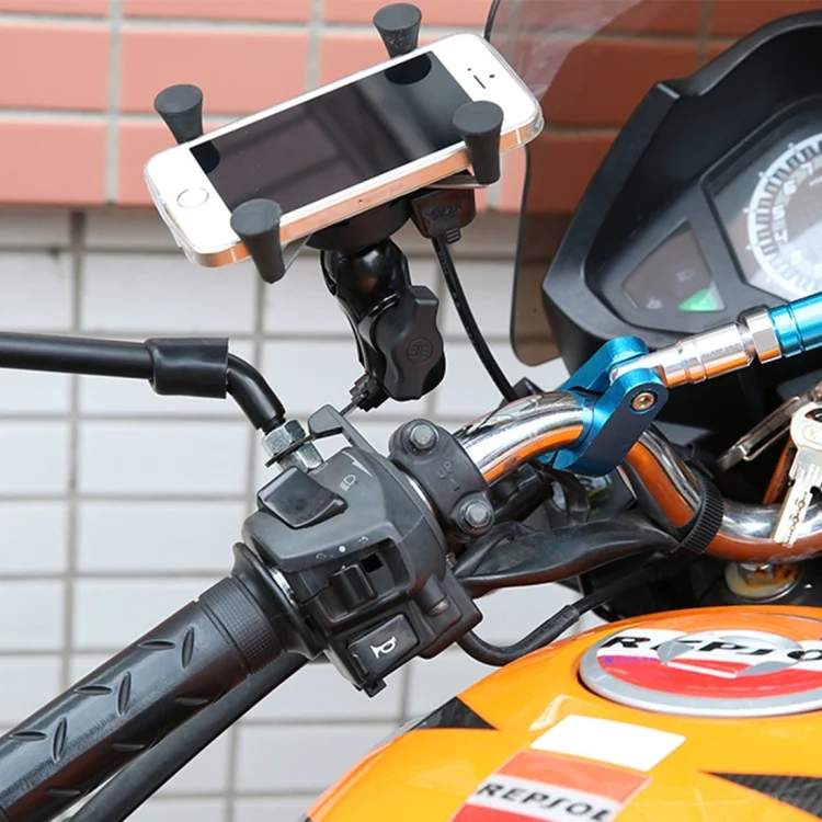 CMS4430_5.webp Universal 12V Motorcycle USB Phone Charger with Holder, Suitable for 3.5-6.5 inch Smartphones - Image 6