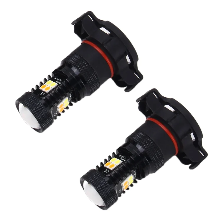 CMS4446_1.webp 2 PCS Super Bright PSX24W DC 12V 5W 350LM Auto Car Fog Light with 16 SMD-3030 LED Bulbs Lamp, White + Yellow Light - Image 2