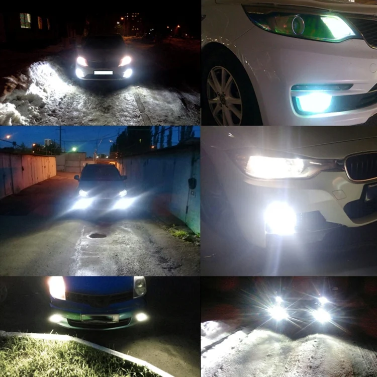 CMS4446_11.webp 2 PCS Super Bright PSX24W DC 12V 5W 350LM Auto Car Fog Light with 16 SMD-3030 LED Bulbs Lamp, White + Yellow Light - Image 12