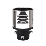 Universal Car Styling Stainless Steel Curved Bolt-on Exhaust Tail Muffler Tip Pipe with Mesh - Image 3