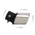 Universal Car Styling Stainless Steel Curved Bolt-on Exhaust Tail Muffler Tip Pipe with Mesh - Image 4