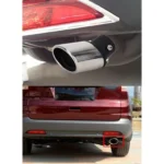 Universal Car Styling Stainless Steel Curved Bolt-on Exhaust Tail Muffler Tip Pipe with Mesh - Image 9