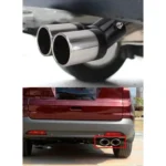 Universal Car Styling Stainless Steel Curved Double Outlets Exhaust Tail Muffler Tip Pipe - Image 9