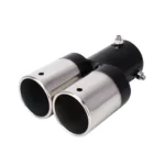 Universal Car Styling Stainless Steel Straight Double Outlets Exhaust Tail Muffler Tip Pipe - Image 2