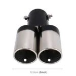 Universal Car Styling Stainless Steel Straight Double Outlets Exhaust Tail Muffler Tip Pipe - Image 4