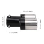 Universal Car Styling Stainless Steel Straight Double Outlets Exhaust Tail Muffler Tip Pipe - Image 5