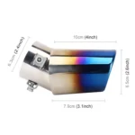 Universal Car Styling Stainless Steel Curved Exhaust Tail Muffler Tip Pipe - Image 4