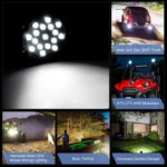 2 PCS 51W 3500LM 6500K White Light  17 LED Waterproof Car Boat Marine Work Lights Spotlight LED Bulbs, 30 Degrees Adjustable, DC 10-30V - Image 9