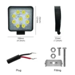 6.7W White Light Square-Shaped Waterproof Car Boat Marine Work Lights Spotlight LED Bulbs, DC 9-30V - Image 5