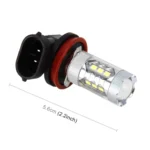 2 PCS H11 / H8 DC 12V 5W 250LM Auto Car Fog Lights with 16 SMD-2835 LED Bulbs (White Light) - Image 3