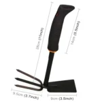2 in 1 Cultivators Tool Gardening Planting Digging Non-slip Rubber Handle Iron Hoe Rake (Random Color Delivery) - Image 2