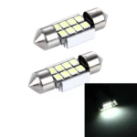 2 PCS 3W 200 LM 6000K 31MM 8 SMD-2835 LEDs Bicuspid Port Decoding Car Dome Lamp LED Reading Light, DC 12V