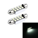 2 PCS 3W 200 LM 6000K 36MM 8 SMD-2835 LEDs Bicuspid Port Decoding Car Dome Lamp LED Reading Light, DC 12V
