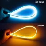 2 PCS 60cm DC12V 7.5W Ultra-thin Waterproof Car Auto Double Colors Turn Lights / Running Lights SMD-2835 LED Bulbs (Turn Lights: Yellow Light; Running Lights: Ice Blue Light) - Image 9