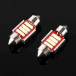 2 PCS 2W 100 LM 6000K 31MM 4 SMD-7020 LEDs Bicuspid Port Decoding Car Dome Lamp LED Reading Light, DC 12V - Image 2