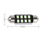 2 PCS DC 12V 2W 36MM 8 SMD-3528 LEDs Bicuspid Port Decoding Car Dome Lamp LED Reading Light - Image 4