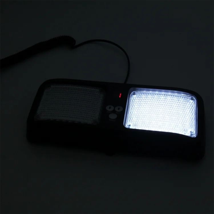 CMS5242_6.webp High qulaity DC 12V,9W LED Waterproof Car Sunshade Yellow Light + White Light Warning Lights Strobe Emergency Lights Flashing Light with 12 Kinds Flash Patterns - Image 7