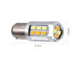 2 PCS 1157/BAY15D 6W 22 SMD-5730-LEDs White + Yellow Light Brake Light Turn Light, DC 12V - Image 3