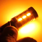 2 PCS 1157/BAY15D 6W 22 SMD-5730-LEDs White + Yellow Light Brake Light Turn Light, DC 12V - Image 4