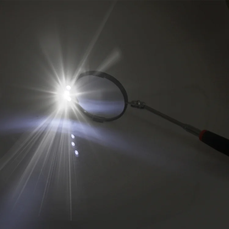 CMS5267_5.webp Retractable Vehicle Car Chassis Inspection Mirror with 3 PCS 5mm LED Lights, Mirror Diameter: 82mm, Max Expanding Length: 760mm - Image 6