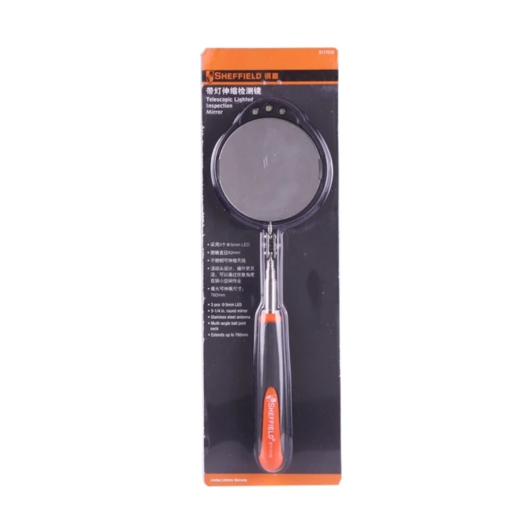 CMS5267_7.webp Retractable Vehicle Car Chassis Inspection Mirror with 3 PCS 5mm LED Lights, Mirror Diameter: 82mm, Max Expanding Length: 760mm - Image 8