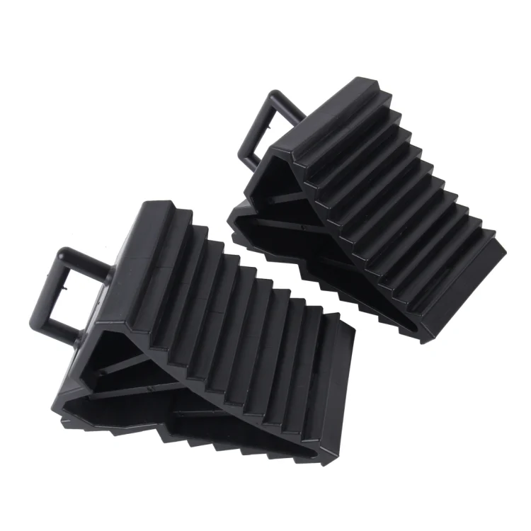 CMS5281_1.webp 2pcs Solid Rubber Wheel Chock with Handle for Vehicles Under 2.5 Tons - Image 2