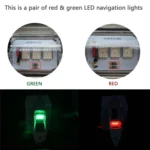 D2944 1W 12V Marine Boat Waterproof Navigational LED Side Bow Tear Drop Lights (Green and Red) - Image 5