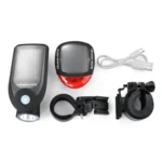 2 PCS 3W 240LM USB Solar Energy Motorcycle / Bicycle Light Set, Front Light+Back Light - Image 6