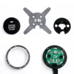 Smart Car Switch Car Engine Start Stop Switch Car Push Start Switch, with RFID Alarm System, Blue Light - Image 4