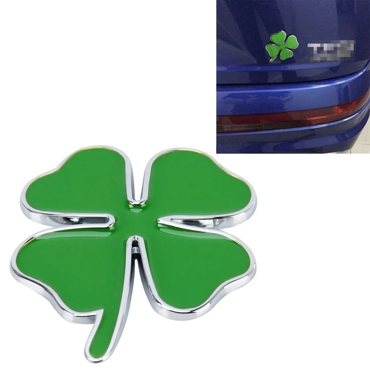CMS54982.webp Four Leaf Clover Herb Luck Symbol Badge Emblem Labeling Sticker Styling Car Dashboard Decoration, Size: 4*3.3cm - Image 1