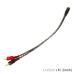 Car AV Audio Video 1 Female to 2 Male Copper Extension Cable Wiring Harness, Cable Length: 26cm - Image 2