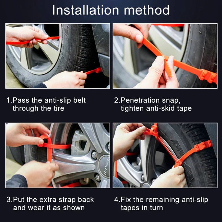 CMS5586_8.webp 10 PCS Car Tire Emergency Single Grid Anti-skid Chains Tyre Anti-slip Chains - Image 9