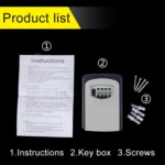 Wall-hanging Key Storage Box with Metal 4-Digit Password Lock - Image 7